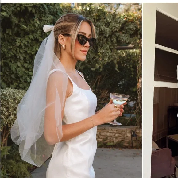 Show Me Your MuMu White Ari Bow Veil - Picture 2 of 13